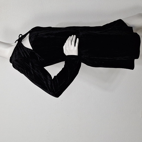 Emory Park Black Crushed Velvet Romantic Whimsigoth Witchy Mini Dress Size S - Picture 8 of 12